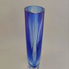 Blue Glass Vase, Krosno Poland, 1980S thumbnail 3