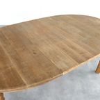 Brutalist Ovale Eettafel | Vintage Tafel | Eiken | Verlengbaar thumbnail 4