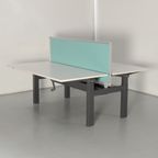 Steelcase Benchwerkplek, Wit Blad,160 X 80 Cm (2X), Hoogte Instelbaar Onderstel D.M.V. Handslinge thumbnail 2