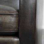 Stijlvolle, Tijdloze En Zeer Comfortabele Set Van 2 Zwart/ Grijze Schapenleren Design Fauteuils thumbnail 11