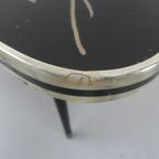 Vintage Salontafel Met Glazen Blad En Schuine, Taps Toelopende Poten thumbnail 18