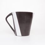 Aardewerken Karaf Zwart Wit, 1950s thumbnail 8