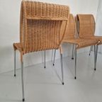 4 Bonancina Tito Agnoli Design Rieten Eetkamer Stoelen. thumbnail 5