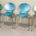 Set Van 4 Vlinderstoelen Eetkamerstoelen, Blauw thumbnail 6