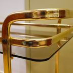 Vintage Serveerwagen Barcart Drankenwagen Trolley Messing thumbnail 2