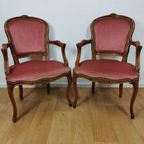 Set Brocante Franse Louis Xv Stoeltjes, Fauteuils Set Prijs thumbnail 3