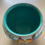 Antieke Gouds Plateel Bloem/sierpot thumbnail 2