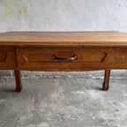 Art Nouveau Tafel In Goede Staat Met Rijke Donker Bruine Patina. thumbnail 3