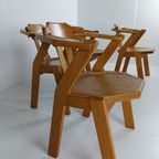 Set Van Vier Brutalistische Stoelen Met Armleuningen thumbnail 9