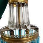 Vintage Blauwe Teardrop Luster / Chandelier / Hanglamp thumbnail 11