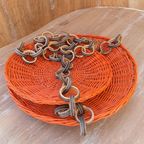 Vintage Design Dubbelschaal Rotan Hanger H80d46d35 thumbnail 2