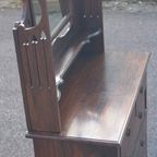 Engelse Art Deco Kaptafel Hout Met Spiegel Engels thumbnail 4