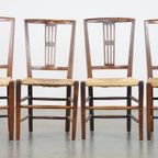 Set Van 4 Verbluffend Mooie 19e Eeuwse Antieke Engelse Eetkamerstoelen Met Rieten Zitting thumbnail 3