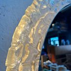 Grote Ovale Vintage 'Iceglass' Spiegel. Hillebrand, Duitsland 1970'S thumbnail 11