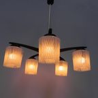 Vintage Hanglamp Met 5 Glazen Kappen thumbnail 15