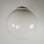 Vintage Hanglamp - Globe - Ochtendnevel - Opaalglas - Metaal - 70'S thumbnail 2