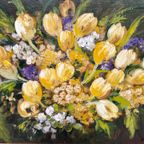 Signed Still Life With Tulips. thumbnail 2