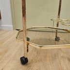 Vintage Messing Barcart Trolley Serveerwagen Bijzettafel thumbnail 5