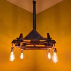 Franse Hanglamp Met Adelaarskoppen Van Rond 1900 thumbnail 4