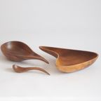 Vintage Organic Wooden Bowls, Set Of Three thumbnail 8