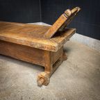 Antieke Oosterse Houten Chaise Longue thumbnail 14