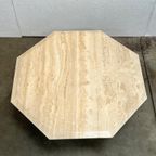 Vintage Achthoekige Travertin Salontafel, 1970’s thumbnail 7