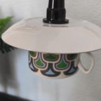 Retro Hanglamp Kop En Schotel Groen Blauw Wit thumbnail 6