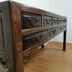 Grote Antieke Vintage Ladekast, Sidetable Muurtafel, Toonbank thumbnail 21