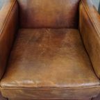 Set Van 2 Mooie En Comfortabele Schapenleren Art Deco Design Fauteuils Met Een Prachtige Kleur thumbnail 16