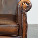 Donkerbruine Rundleren Engelse Stijl Fauteuil/armchair Met Een Robuuste Uitstraling thumbnail 10