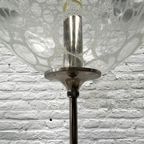 Vintage Vloerlamp Glazen Bol - Bewerkt - Mat Chroom Uniek thumbnail 7
