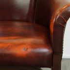 Set Van 6 Engelse Rundleren Eetkamerstoelen/ Tubchairs In Een Luxe Rode Chesterfield Kleur thumbnail 30