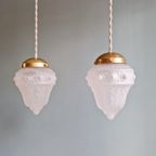 Art Deco Hanglamp In Gesatineerd Glas, 1920-30S thumbnail 10