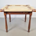 Valenti Noten Hout Kalfs Leren Speeltafel Bridgetafel 4 Pers thumbnail 8