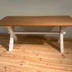 Landelijke Rechthoekige Tafel Met Kruisvoet thumbnail 4