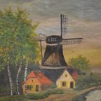 Molen Landschap Schilderij thumbnail 4