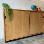 Vintage Mid-century (xl) Schoolkast,schuifdeurkast,dressoir thumbnail 8