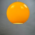 Yellow Glass Globe Pendant Light Xl By Peill And Putzler, 1960 thumbnail 3