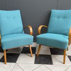 Pair Smidek Chairs 1960S Reupholstered thumbnail 3