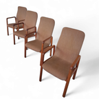 Teak & Fabric Dining Chairs From Dyrlund, 1960s, Set Of 4 thumbnail 2