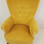 Vintage Artifort Theo Ruth Fauteuil Geel Nieuw Gestoffeerd thumbnail 4