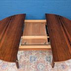 Vintage Palissander Ronde Eettafel, Verlengbaar, Jaren 60 thumbnail 13