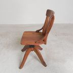 Eiken Bureaustoel, Atelierstoel, In Hoogte Verstelbaar, Jaren 30 thumbnail 10