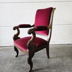 Vintage Antiekroze Stoel / Fauteuil thumbnail 3