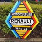 Emaille Reclamebord Renault Motoculture Service, 60'R Jaren. thumbnail 7
