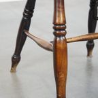 Antieke Engelse Houten Windsor Eetkamer/ Bijzetstoel Met Een Mooie Kleurencombinatie En Patina thumbnail 5