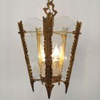 Antieke Vintage Franse Messing Lantaarnlamp Hanglamp Lamp 06 thumbnail 12