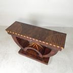 Art Deco Stijl Consoletafel Met Verschillende Soorten Ingelegd Hout thumbnail 3