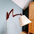 Scandinavische Wandlamp Van Teakhout Met Schaar, Jaren 60 thumbnail 11