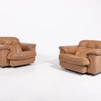 De Sede Ds 101 Brown Leather Lounge Chairs / Fauteuil, 1970’s thumbnail 3